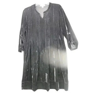 Coldwater Creek Women's Black Velvet Dress-Size Medium-Tabbed Sleeves
